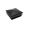 5" Sq. Neptune Low Voltage LED Lighted Vinyl Post Cap for Vinyl Fence and Railing (Warm White) Hammertone Black