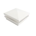 5" Sq. Neptune Low Voltage LED Lighted Vinyl Post Cap for Vinyl Fence and Railing (Cool White) White
