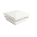 5" Sq. Neptune Low Voltage LED Lighted Vinyl Post Cap for Vinyl Fence and Railing (Cool White) White