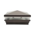 5.625" (5 5/8" x 5 5/8") Neptune Low Voltage (Warm White LED) Lighted Vinyl Post Cap for 6" x 6" Wood Post - Antique Brown