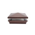 5.625" Sq. Neptune Low Voltage LED Lighted Vinyl Post Cap for Vinyl Fence and Railing (Cool White) Antique Copper
