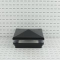 5.625" Sq. Neptune Low Voltage LED Lighted Vinyl Post Cap for Vinyl Fence and Railing (Warm White) Hammertone Black