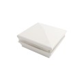 5.625" Sq. Neptune Low Voltage LED Lighted Vinyl Post Cap for Vinyl Fence and Railing (Cool White) White