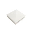5.625" Sq. Neptune Low Voltage LED Lighted Vinyl Post Cap for Vinyl Fence and Railing (Cool White) White