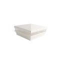 5.625" Sq. Neptune Low Voltage LED Lighted Vinyl Post Cap for Vinyl Fence and Railing (Cool White) White