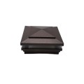5" Sq. Cape May Low Voltage LED Lighted Vinyl Post Cap for Vinyl Fence and Railing (Warm White) Antique Brown