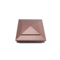 5" Sq. Cape May Low Voltage LED Lighted Vinyl Post Cap for Vinyl Fence and Railing (Warm White) Antique Copper