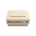 5" Sq. Cape May Low Voltage LED Lighted Vinyl Post Cap for Vinyl Fence and Railing (Cool White) Beige