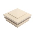 5" Sq. Cape May Low Voltage LED Lighted Vinyl Post Cap for Vinyl Fence and Railing (Cool White) Beige