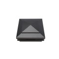LMT 5" Sq. Cape May Low Voltage LED Lighted Vinyl Post Cap - Hammertone Black LMT-1508-LED-HB-3K