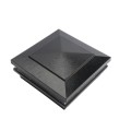 5" Sq. Cape May Low Voltage LED Lighted Vinyl Post Cap for Vinyl Fence and Railing (Cool White) Hammertone Black