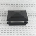 5" Sq. Cape May Low Voltage LED Lighted Vinyl Post Cap for Vinyl Fence and Railing (Cool White) Hammertone Black