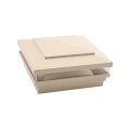 5.625" Sq. Cape May Low Voltage LED Lighted Vinyl Post Cap for Vinyl Fence and Railing (Warm White) Beige