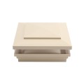 5.625" Sq. Cape May Low Voltage LED Lighted Vinyl Post Cap for Vinyl Fence and Railing (Warm White) Beige