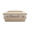 5.625" Sq. Cape May Low Voltage LED Lighted Vinyl Post Cap for Vinyl Fence and Railing (Warm White) Beige