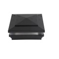 LMT 5.625" Sq. Cape May Low Voltage LED Lighted Vinyl Post Cap - Hammertone Black LMT-1509-LED-HB-3K