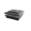 LMT 5.625" Sq. Cape May Low Voltage LED Lighted Vinyl Post Cap - Hammertone Black LMT-1509-LED-HB-3K