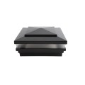 LMT 5.625" Sq. Cape May Low Voltage LED Lighted Vinyl Post Cap - Hammertone Black LMT-1509-LED-HB-3K