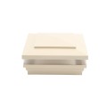 6" Sq. Cape May Low Voltage LED Lighted Vinyl Post Cap for Vinyl Fence and Railing (Warm White) Beige