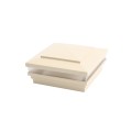 6" Sq. Cape May Low Voltage LED Lighted Vinyl Post Cap for Vinyl Fence and Railing (Warm White) Beige