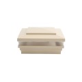 6" Sq. Cape May Low Voltage LED Lighted Vinyl Post Cap for Vinyl Fence and Railing (Warm White) Beige
