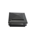  6" Sq. Cape May Low Voltage LED Lighted Vinyl Post Cap for Vinyl Fence and Railing (Warm White)  Hammertone Black 