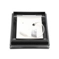 6" Sq. Cape May Low Voltage LED Lighted Vinyl Post Cap for Vinyl Fence and Railing (Cool White) Hammertone Black (simple6)