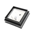6" Sq. Cape May Low Voltage LED Lighted Vinyl Post Cap for Vinyl Fence and Railing (Cool White) Hammertone Black (simple6)