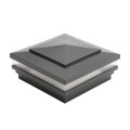 6" Sq. Cape May Low Voltage LED Lighted Vinyl Post Cap for Vinyl Fence and Railing (Cool White) Hammertone Black (simple6)