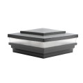 6" Sq. Cape May Low Voltage LED Lighted Vinyl Post Cap for Vinyl Fence and Railing (Cool White) Hammertone Black (simple6)