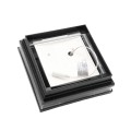 6" Sq. Cape May Low Voltage LED Lighted Vinyl Post Cap for Vinyl Fence and Railing (Cool White) Hammertone Black (simple6)
