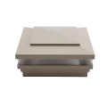 6" x 6" Cape May Low Voltage (Cool White LED) Lighted Vinyl Post Cap - Khaki