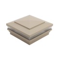 6" x 6" Cape May Low Voltage (Cool White LED) Lighted Vinyl Post Cap - Khaki