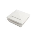 6" Sq. Cape May Low Voltage LED Lighted Vinyl Post Cap for Vinyl Fence and Railing (Warm White) White