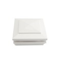 6" Sq. Cape May Low Voltage LED Lighted Vinyl Post Cap for Vinyl Fence and Railing (Warm White) White