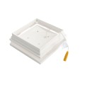 6" Sq. Cape May Low Voltage LED Lighted Vinyl Post Cap for Vinyl Fence and Railing (Warm White) White