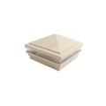 5" Sq. Haven Low Voltage LED Lighted Vinyl Post Cap for Vinyl Fence and Railing (Warm White) Almond