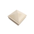 5" Sq. Haven Low Voltage LED Lighted Vinyl Post Cap for Vinyl Fence and Railing (Warm White) Almond