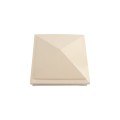 5" Sq. Haven Low Voltage LED Lighted Vinyl Post Cap for Vinyl Fence and Railing (Warm White) Almond