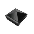 5" Sq. Haven Low Voltage LED Lighted Vinyl Post Cap for Vinyl Fence and Railing (Cool White) Hammertone Black