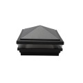 5" Sq. Haven Low Voltage LED Lighted Vinyl Post Cap for Vinyl Fence and Railing (Cool White) Hammertone Black