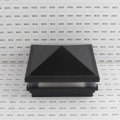 5" Sq. Haven Low Voltage LED Lighted Vinyl Post Cap for Vinyl Fence and Railing (Cool White) Hammertone Black