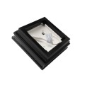 5" Sq. Haven Low Voltage LED Lighted Vinyl Post Cap for Vinyl Fence and Railing (Cool White) Hammertone Black