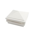 5" Sq. Haven Low Voltage LED Lighted Vinyl Post Cap for Vinyl Fence and Railing (Warm White) White