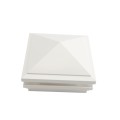 5" Sq. Haven Low Voltage LED Lighted Vinyl Post Cap for Vinyl Fence and Railing (Warm White) White