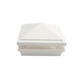 5" Sq. Haven Low Voltage LED Lighted Vinyl Post Cap for Vinyl Fence and Railing (Warm White) White
