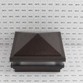 5.625" Sq. Haven Low Voltage LED Lighted Vinyl Post Cap for Vinyl Fence and Railing (Cool White) Antique Brown