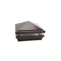 5.625" Sq. Haven Low Voltage LED Lighted Vinyl Post Cap for Vinyl Fence and Railing (Cool White) Antique Brown