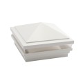 5.625" Sq. Haven Low Voltage LED Lighted Vinyl Post Cap for Vinyl Fence and Railing (Warm White) White (simple6)