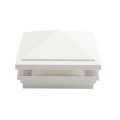 5.625" Sq. Haven Low Voltage LED Lighted Vinyl Post Cap for Vinyl Fence and Railing (Warm White) White (simple6)